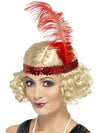 Ladies Blonde Flapper Wig With Red Headband